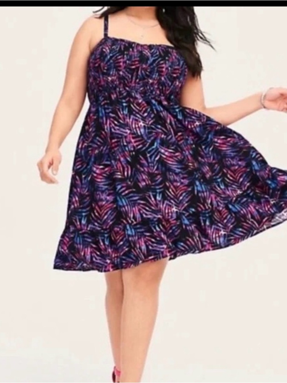 Smocked purple and pink dress